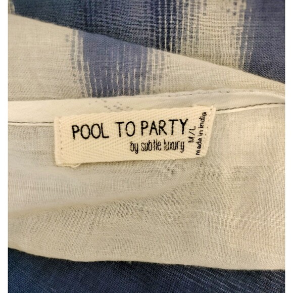 NWOT! Pool to Party Women's Blue Tie Dye Long Sleeve Kimono/CoverUp. Size M-L - Picture 6 of 6